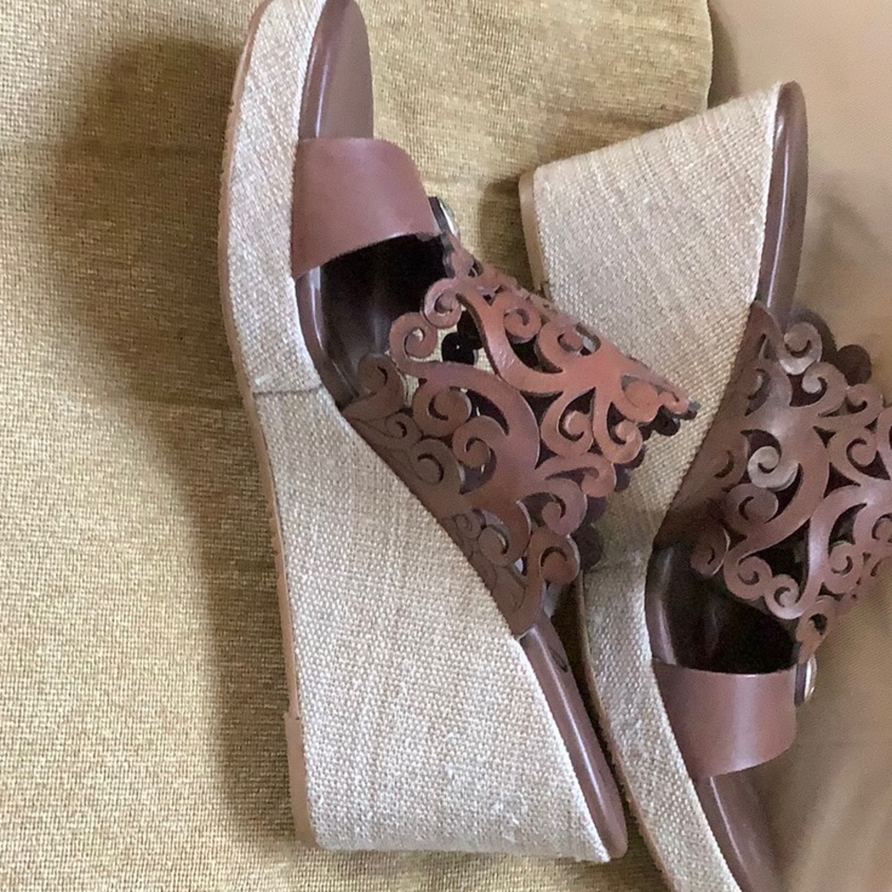 Brighton slip in sandal wedge brown - Picture 6 of 8
